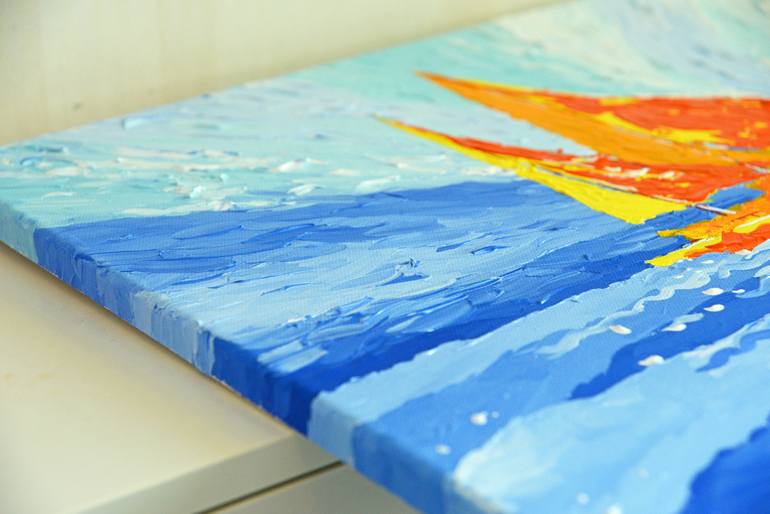 Original Abstract Expressionism Boat Painting by Paul Chong