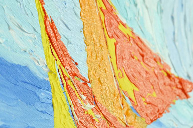 Original Abstract Expressionism Boat Painting by Paul Chong