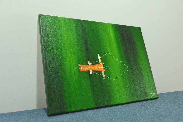 Original Minimalism Boat Painting by Paul Chong