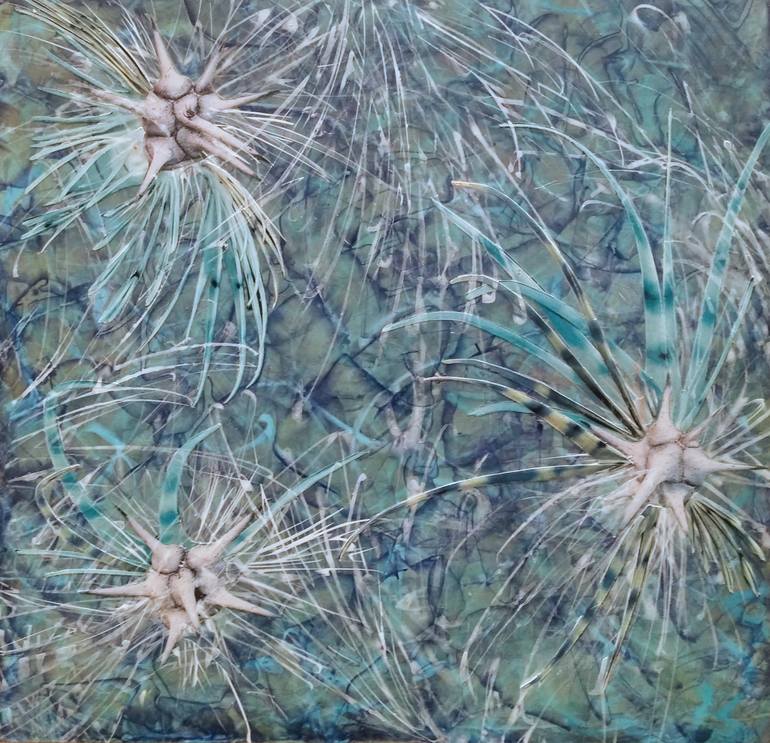 Original Abstract Expressionism Science/Technology Collage by Laura Newmark