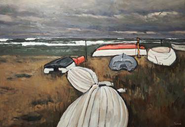 Original Impressionism Boat Paintings by Yuanyuan Liu