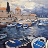 Harbour at dusk by Yuanyuan Liu