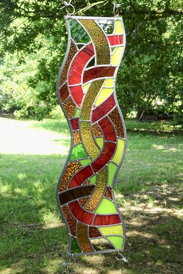 Garden Autumn Stained Glass and Stainless Steel thumb