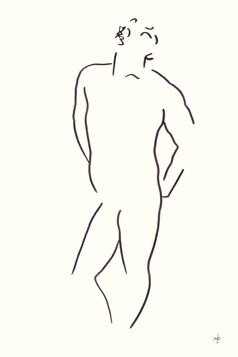 Male nude #007 Drawing by David Jones | Saatchi Art