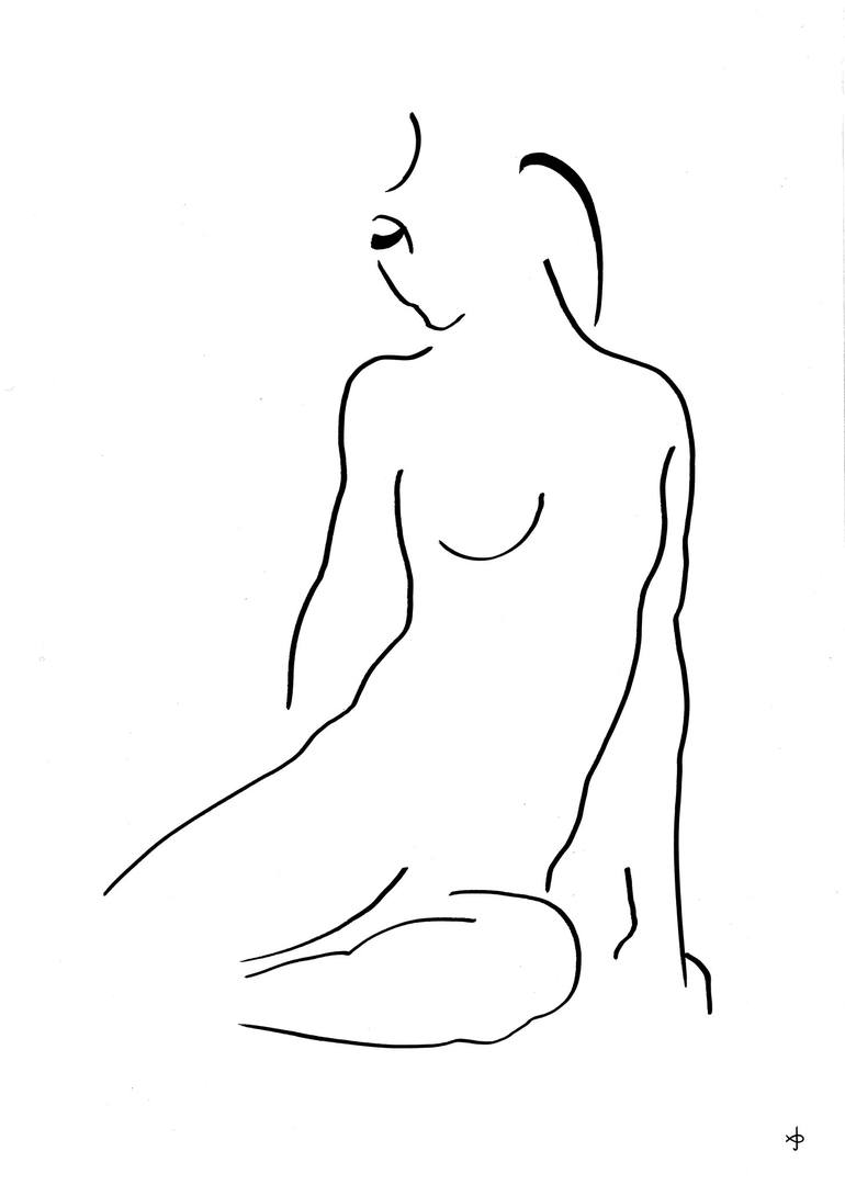 Print of Minimalism Nude Drawings by David Jones