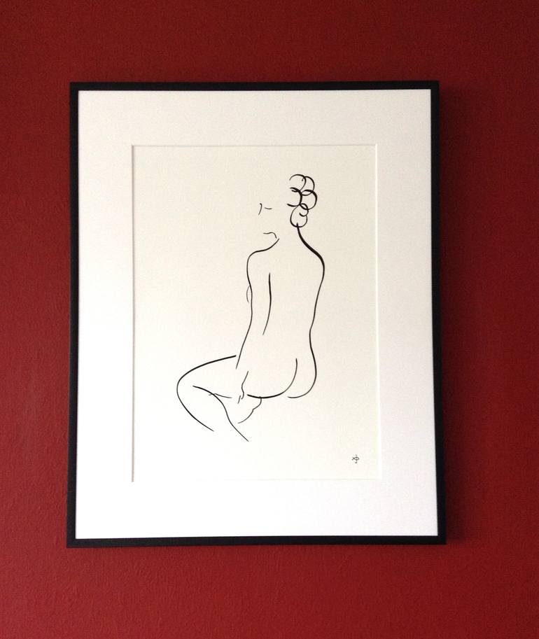 Original Modern Nude Drawing by David Jones