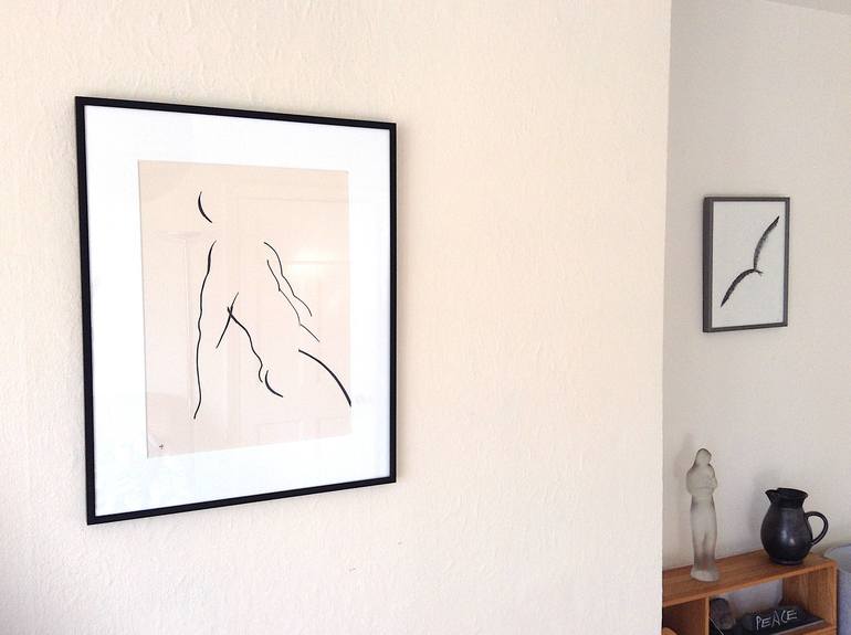 Original Minimalism Nude Drawing by David Jones