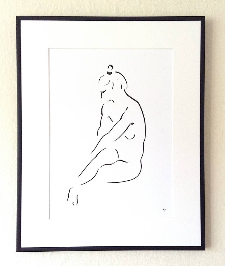 Original Figurative Nude Drawing by David Jones