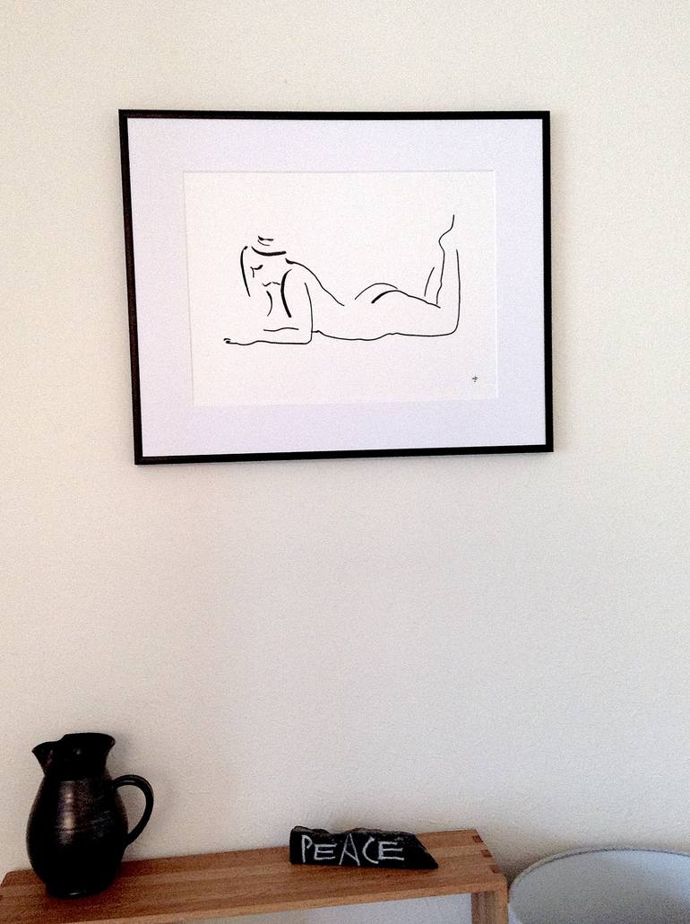 Original Figurative Nude Drawing by David Jones