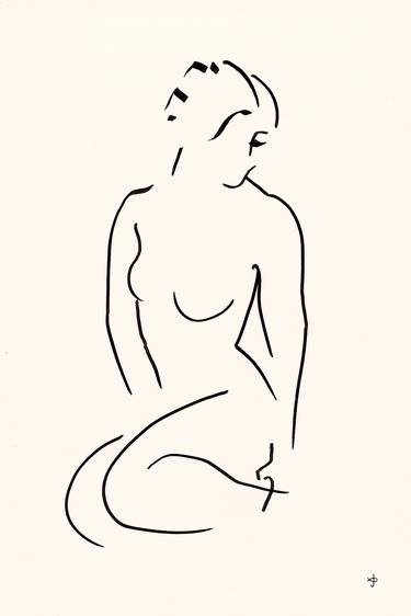 Print of Art Deco Nude Drawings by David Jones