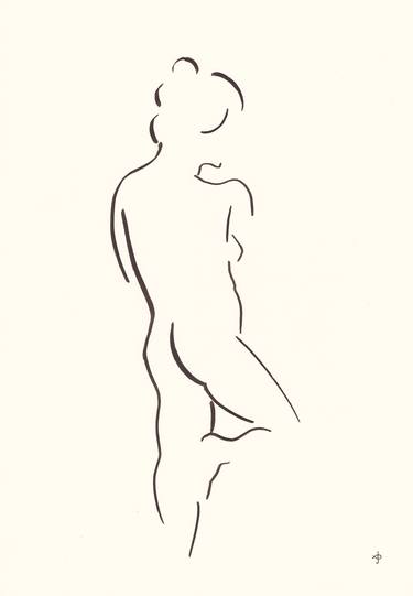 Print of Minimalism Nude Drawings by David Jones