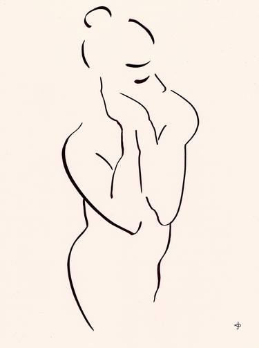 Original Minimalism Nude Drawings by David Jones