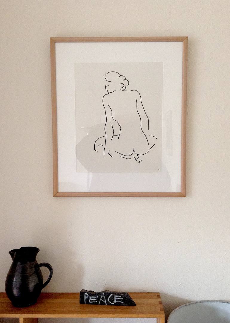 Original Minimalism Nude Drawing by David Jones