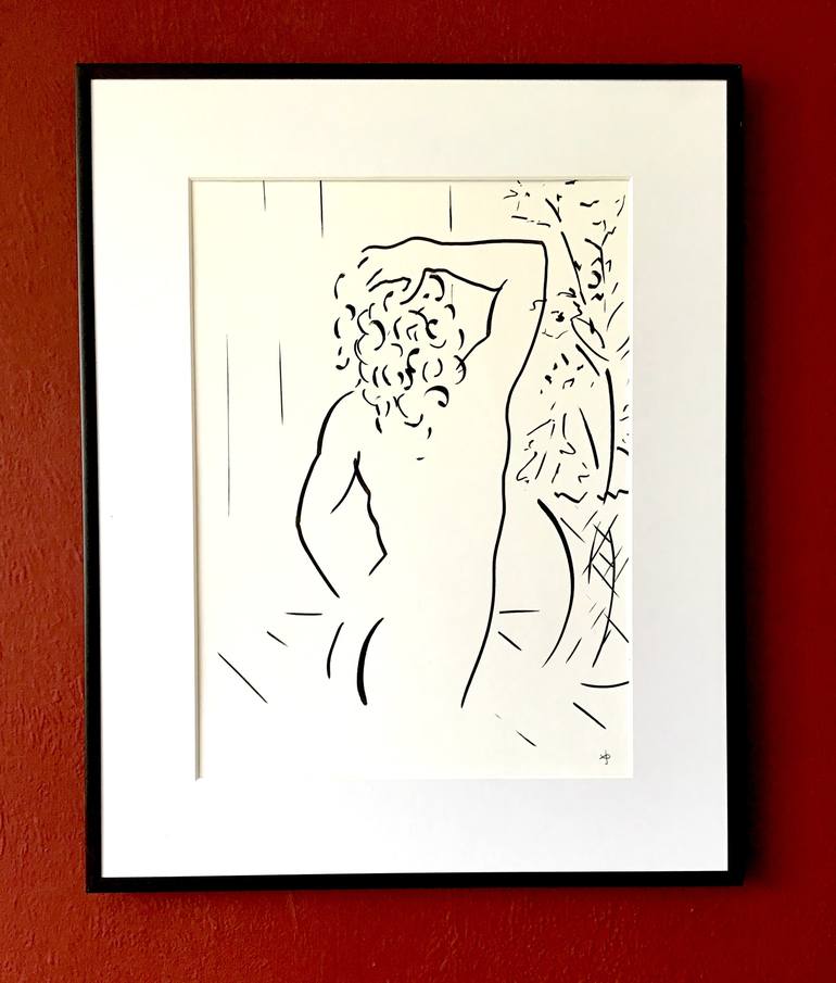 Original Figurative Nude Drawing by David Jones