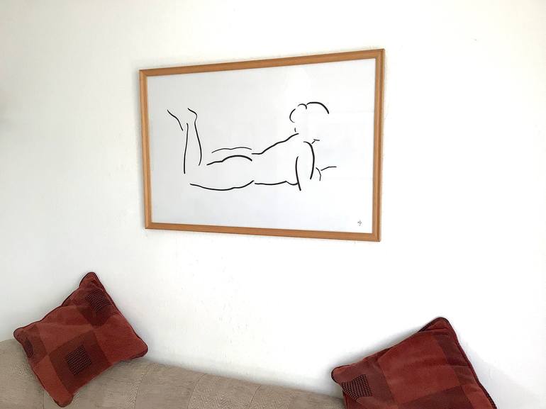 Original Minimalism Nude Drawing by David Jones
