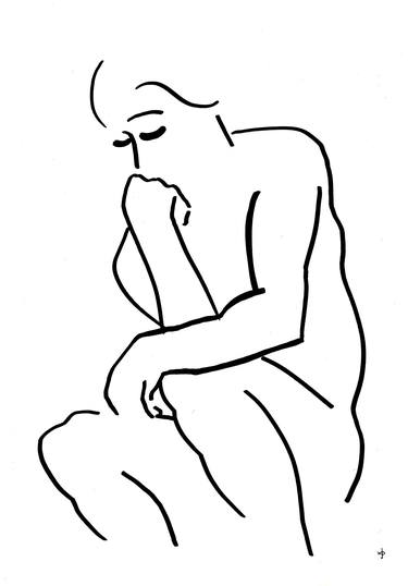 thinker drawing