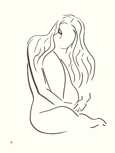 Print of Minimalism Nude Drawings by David Jones