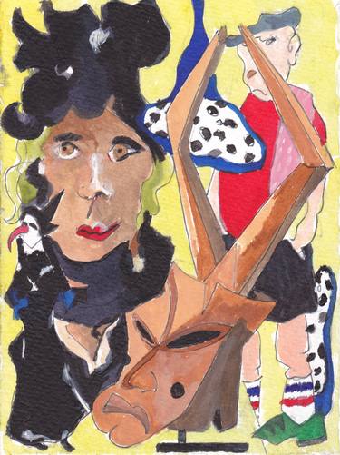 Homage to Edouard Manet, Fernand Léger + myself and a Kwele mask from Gabon thumb