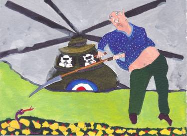 Homage to Ferdinand Hodler, the mower thumb