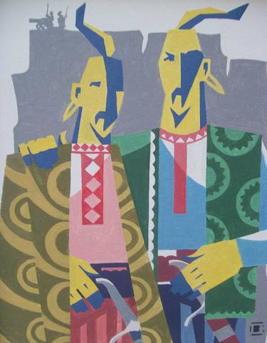 Print of Cubism Men Paintings by Volodymyr Stadnychuk
