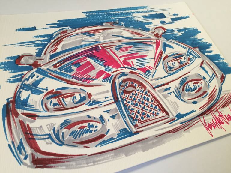 Original Abstract Car Drawing by Artyom Konstantinov