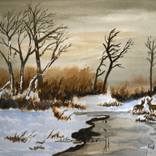 Deer at Frozen Creek by Mark Rafenstein