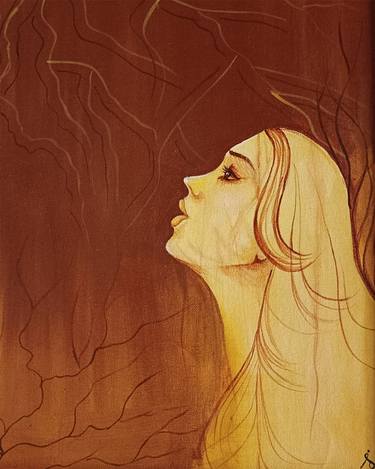Original Surrealism Women Painting by Sj Art