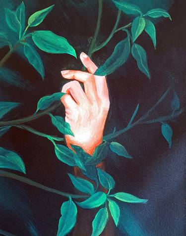 Original Abstract Botanic Paintings by Sj Art