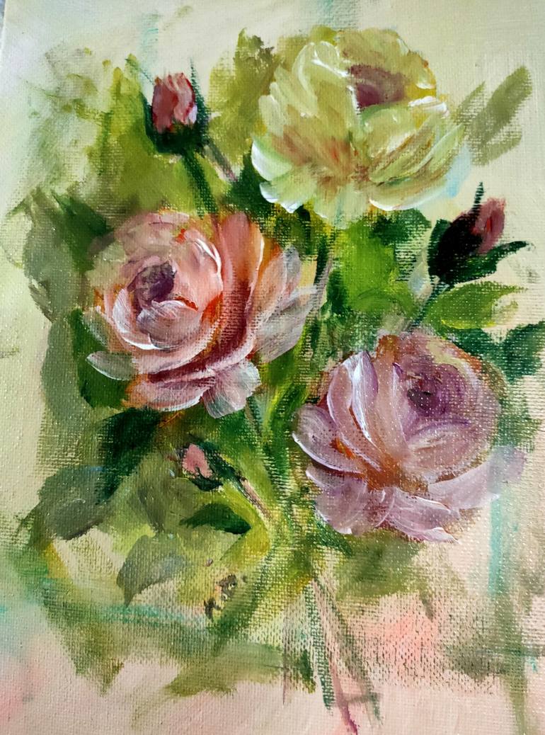 three roses painting