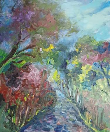 Original Abstract Expressionism Landscape Painting by Rosy D'Alessio