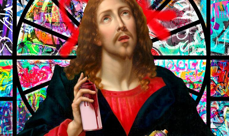 Original Abstract Pop Culture/Celebrity Mixed Media by José Luis Guerrero