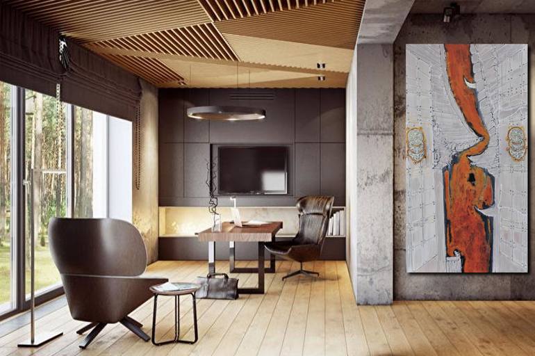 Original Art Deco Architecture Painting by Alla Volobuieva