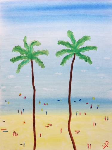 Original Fine Art Beach Paintings by J D