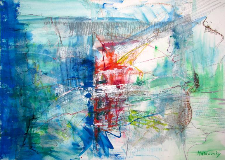 Original Abstract Expressionism Abstract Painting by Dmitri Matkovsky