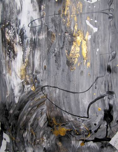 Beating Gold Air, original abstract painting thumb