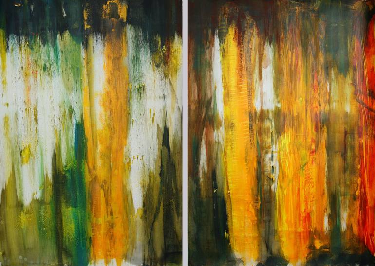 Original Abstract Painting by Dmitri Matkovsky | Abstract Art on Paper | Escape at The Entrance, Abstract way IN or OUT