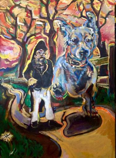 Original Expressionism Dogs Paintings by Claus Castenskiold