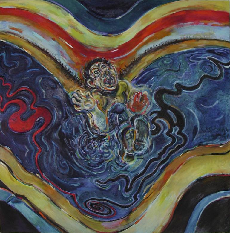 Original Pop CultureCelebrity Painting by Claus Castenskiold  Expressionism Art on Canvas  Oops