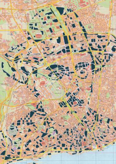 Human Cartography: Pessoa / Lisbon / Paper Cut Map thumb