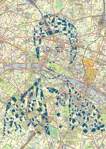 Saatchi Art Artist BoWo Studio; Printmaking, “Human Cartography: Arthur Rimbaud / Paris / Paper Cut Map” #art