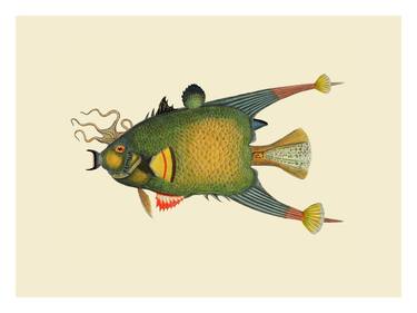 Infertile fishes: Chordata Paralichthys (collage) | Limited Edition of 100 thumb