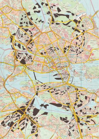 Human Cartography: August Strindberg / Stockholm Map / Paper Cut Map - Limited Edition of 100 thumb