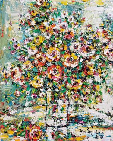 Original Impressionism Floral Paintings by Duc Tran