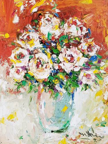 Original Fine Art Floral Paintings by Duc Tran