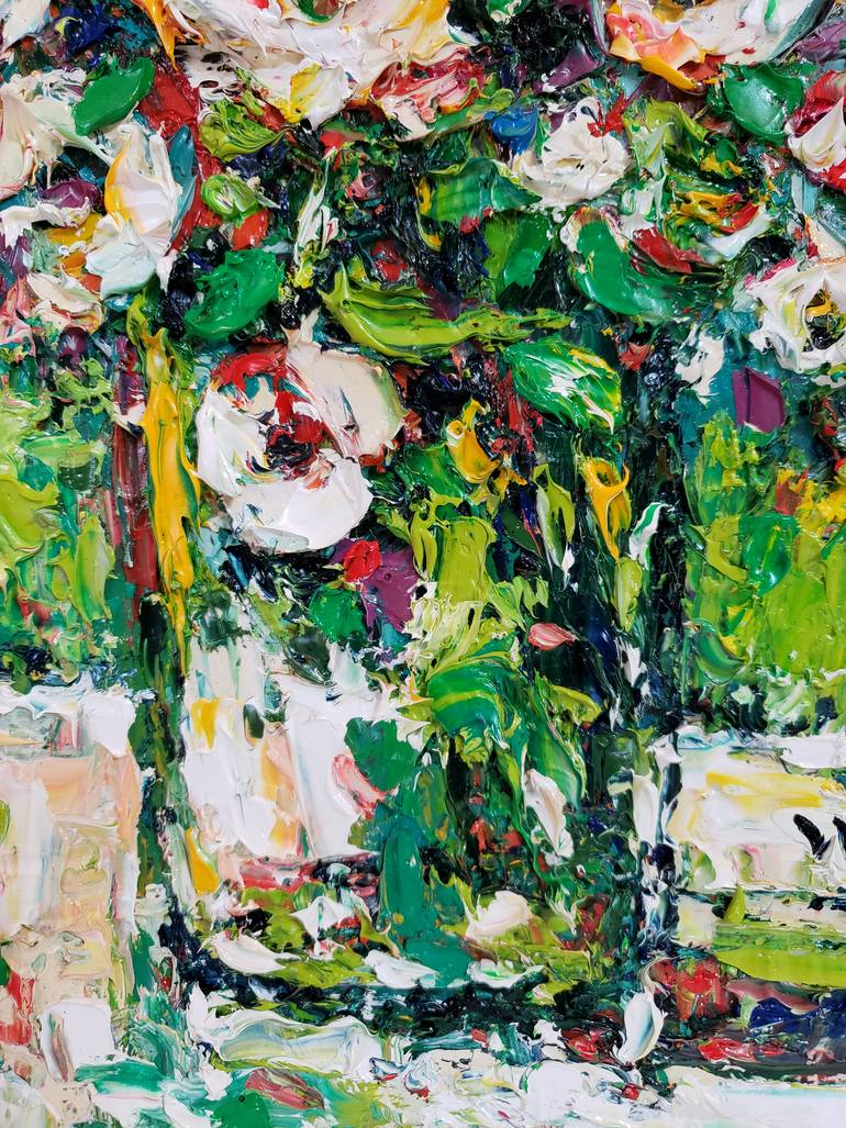 Original Impressionism Floral Painting by Duc Tran