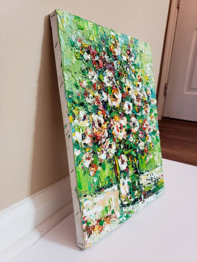 Original Impressionism Floral Painting by Duc Tran