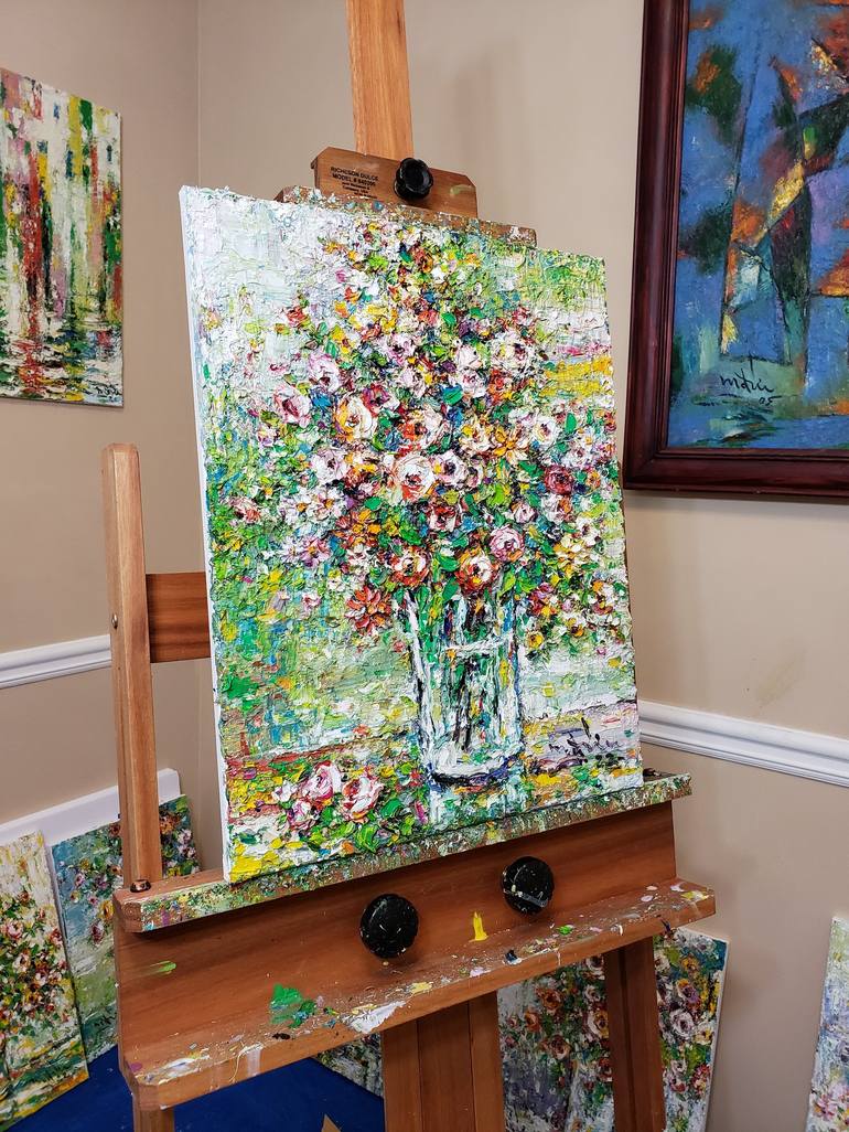 Original Impressionism Still Life Painting by Duc Tran