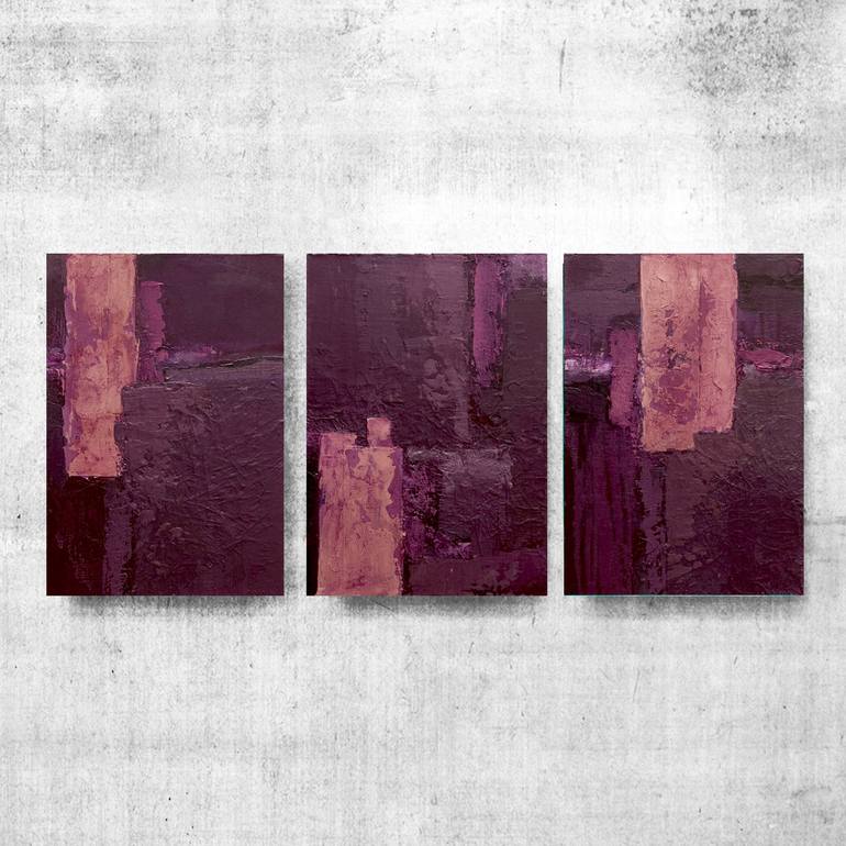 Original Abstract Painting by Ela Szczepaniak | Abstract Art on Wood | Set of 3