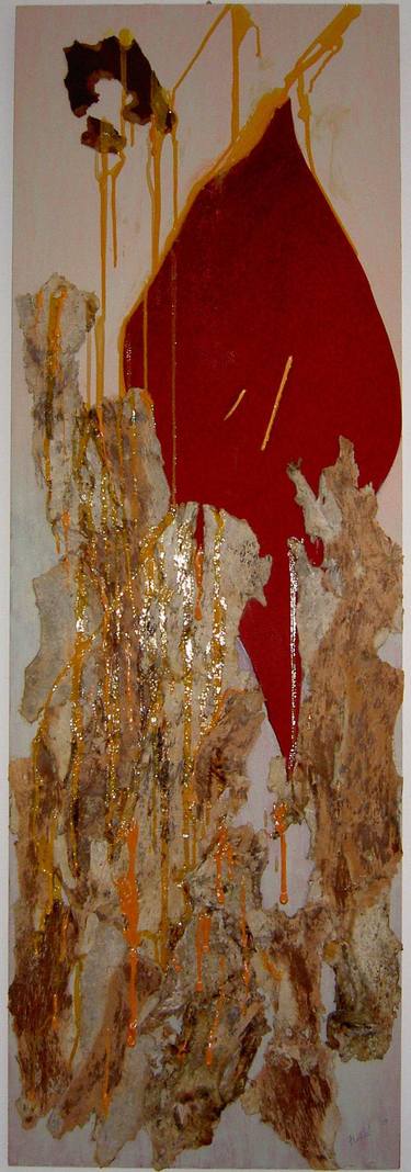 Original Abstract Expressionism Nature Collage by Ingrid Leddet