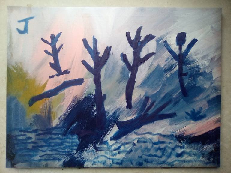 Original Abstract Expressionism Landscape Painting by James De Vere